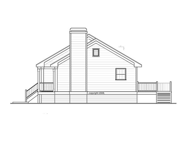 Right Elevation image of DICKEN II-B House Plan